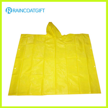 Promotion Adult Yellow PVC Rain Poncho